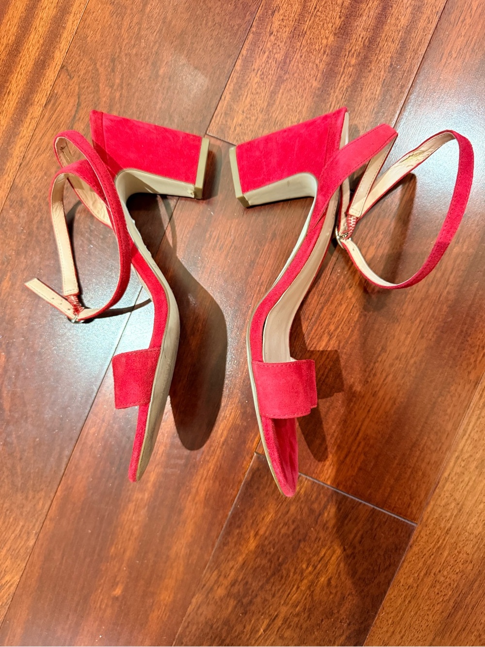 kate spade Red Suede Open-Toe Ankle Strap Sandals - Picture 3 of 7
